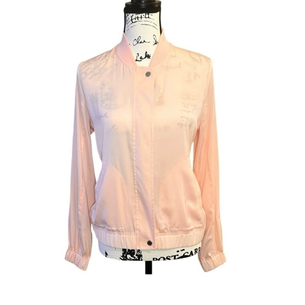 Juicy Couture Zip Up Light Pink Jacket Lightweight B24 Women Size Small‎